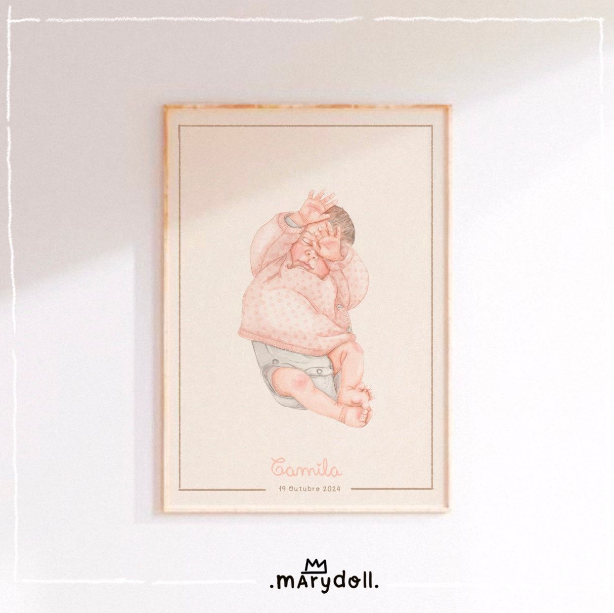 Hello World | retrato ilustrado recém-nascidos