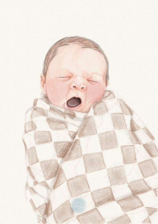 Hello World | retrato ilustrado recém-nascidos