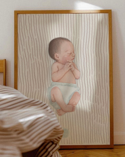 Hello World | retrato ilustrado recém-nascidos