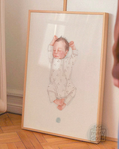 Hello World | retrato ilustrado recém-nascidos