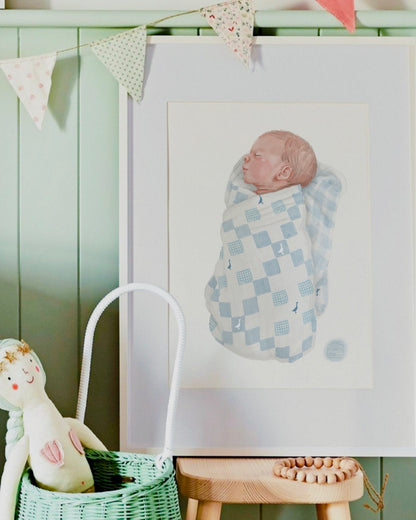 Hello World | retrato ilustrado recém-nascidos