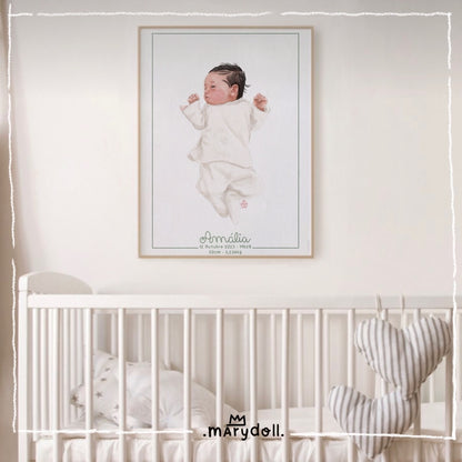 Hello World | retrato ilustrado recém-nascidos