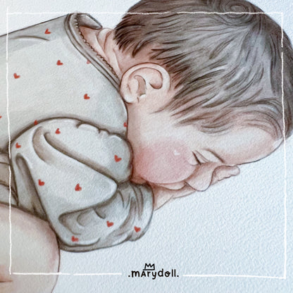 Hello World | retrato ilustrado recém-nascidos