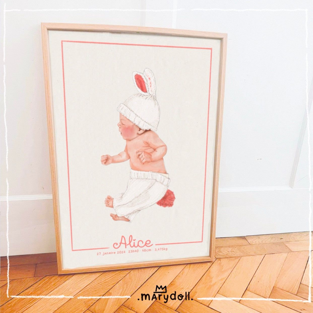 Hello World | illustrated portrait of newborns