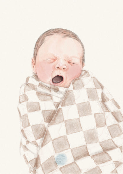 Hello World | retrato ilustrado recém-nascidos