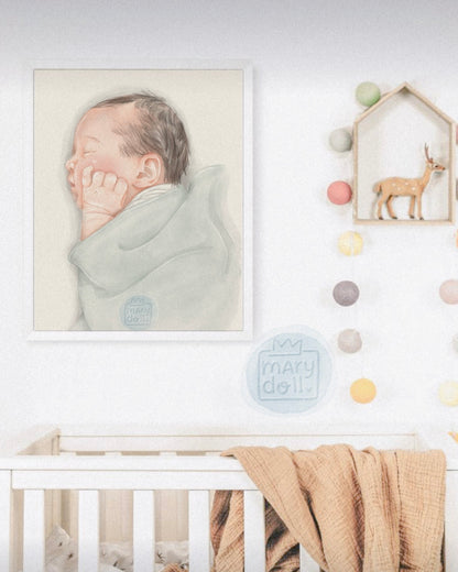 Hello World | retrato ilustrado recém-nascidos