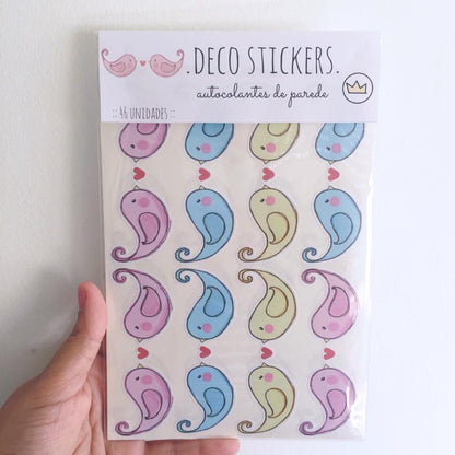 Deco wall stickers | Flowers Birds Clouds Bear Fox