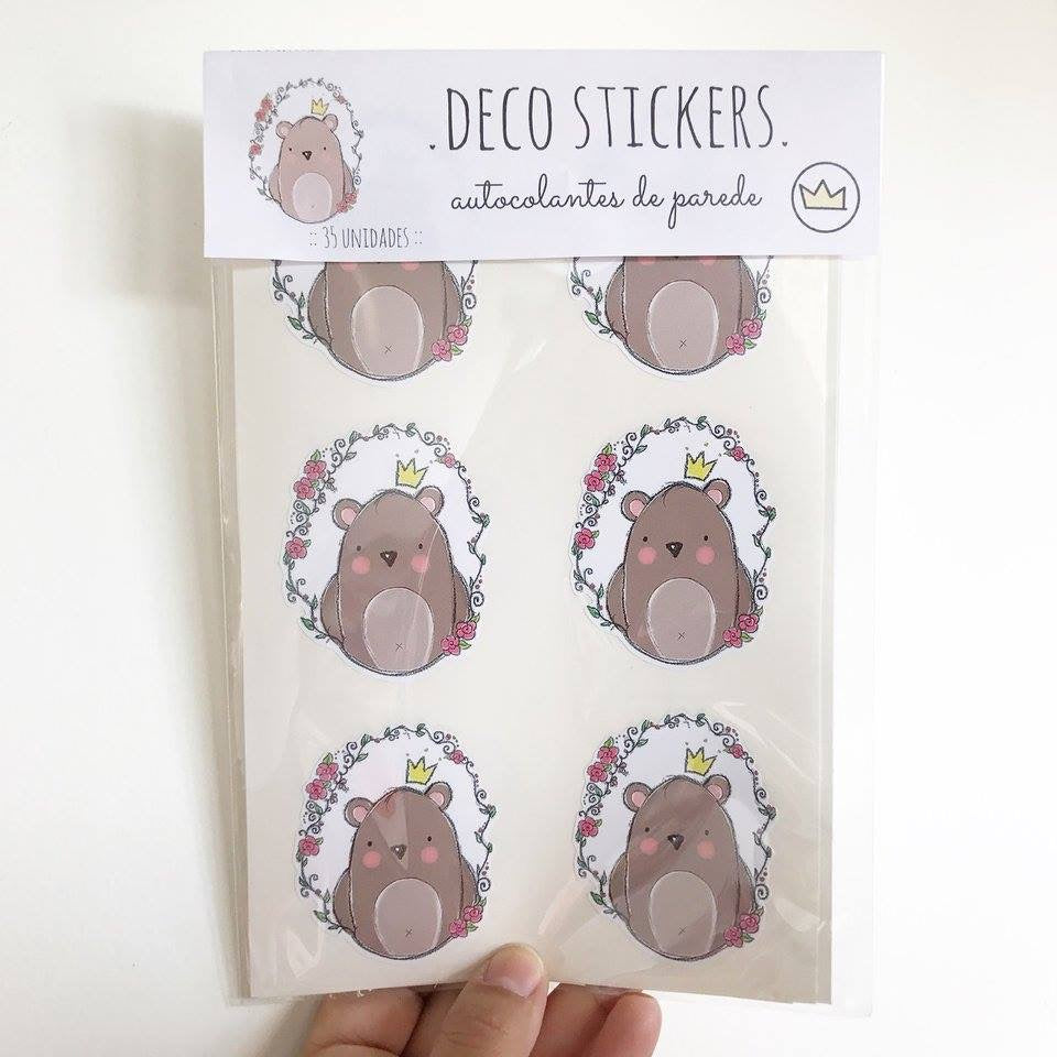 Decor Wall Stickers | Flowers Birds Clouds Bear Fox